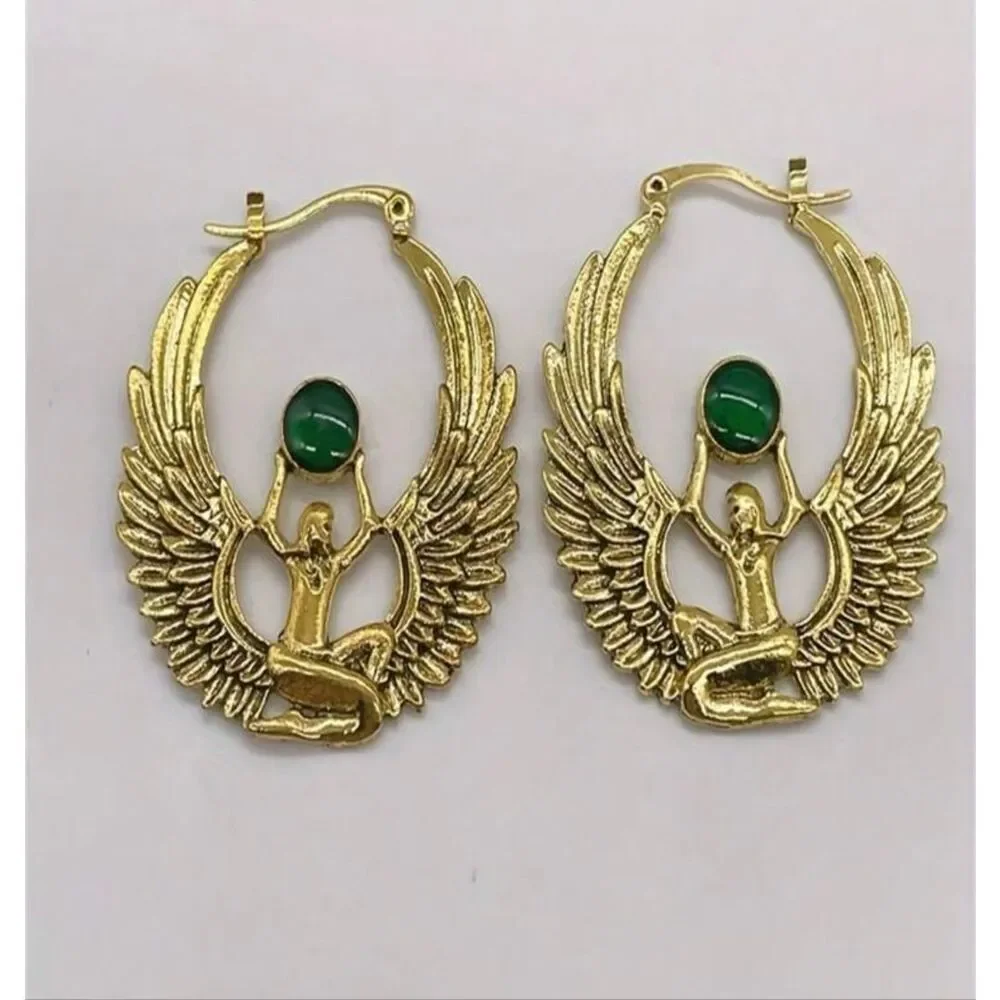 Egyptian Style Hoop Earrings